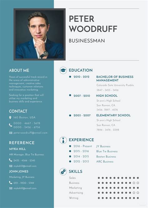 Resume template used in usa